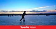 Se congeló nuevamente la bahía y el Club Andino Lago Argentino vuelve a alquilar patines y trineos
