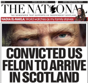 Periódico escocés da la bienvenida a Trump: Delincuente estadounidense convicto llegará a Escocia