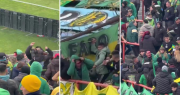 Video: hinchas de Aldosivi se pelearon a cuchillazos en la tribuna