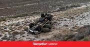 Perdió el control de la camioneta y volcó a la vera de la ruta
