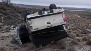 Vuelca camioneta en tramo escarchado de la Ruta 3