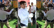 El llamativo video de Franco Colapinto afrontando un desafío con un florete de esgrima