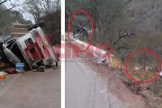 Impactante vuelco de camión: un hombre quedó atrapado durante horas