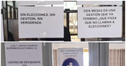 Los carteles que aparecieron en las facultades de la UNSJ y el reclamo contra los centros de estudiantes: “Sin elecciones, sin gestión, sin vergüenza”