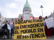 Personas con discapacidad se movilizan contra el veto de Milei