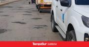 Obras de mantenimiento en el puente sobre el rìo Santa Cruz