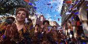 Danzarines llegan a los pies de la Virgen de Urkupiña
