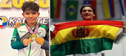 Dos jóvenes, Vargas y Mayer, en karate y en esgrima, motivos de orgullo, oro para Bolivia