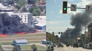 Caos en el aeropuerto de Kalispell, Montana: avioneta se incendia tras chocar en la pista