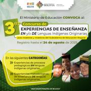 Ministerio de Educación amplía plazo para el III Concurso de Experiencias en Lenguas Indígenas Originarias