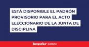Se encuentra disponible el padrón provisorio para el acto eleccionario de la Junta de Disciplina