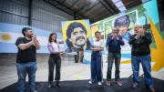 Mayra Mendoza, Máximo Kirchner y Jorge Taiana inauguraron el polideportivo Diego Armando Maradona 