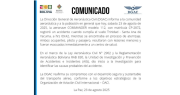 DGAC reporta accidente de aeronave en Trinidad con el saldo de dos heridos