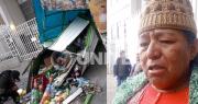 Entre lágrimas, adulta mayor pide a conductor que chocó su kiosco que la ayude a repararlo