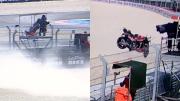 EN VIDEO: El impresionante momento en el que un camarógrafo estuvo cerca de ser impactado por una moto durante una carrera en Hungría