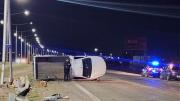 Un conductor borracho volcó en pleno acceso: tenía 1,51 gramos de alcohol en sangre