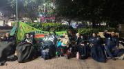 Un acampe cartonero en Parque Lezama