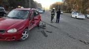 Ruta 7 sin semáforos: choque entre dos autos dejó un herido