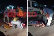 Choque frontal de motos deja un hombre y una mujer hospitalizados de urgencia