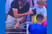 Identifican al empresario que le arrebató la gorra a un niño en el US Open
