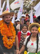 Candidato a vicepresidente JP llega a Tarija
