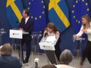 La nueva ministra de Salud de Suecia se desplomó en plena conferencia: la estaban presentando en su cargo