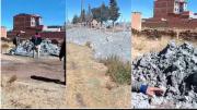 Vecinos del Distrito 6 de Viacha denuncian que empresas mineras tiraron sus desechos en espacios públicos