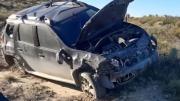 Una ráfaga de viento hizo volcar a un conductor que venía de Caleta