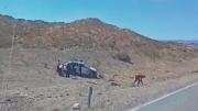 Una familia chilena volcó en la Ruta 7, el conductor quedó atrapado en el auto y está grave
