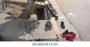 Accidente con un joven grave: revelan cómo quedó colgada en un basurero la moto luego del impacto