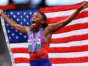 Mundial de atletismo de Tokio: Melissa Jefferson-Wooden voló sobre la pista del Estadio Olímpico y es la nueva reina de la velocidad