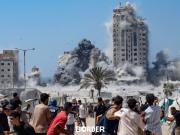 Israel bombardeó la Torre Ghafri mientras avanza la invasión terrestre en Gaza