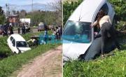 Tortazos por doquier y otro triple choque en una avenida de La Plata: un auto terminó tumbado en una zanja
