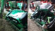 Tuvieron que cortar el techo de un auto para rescatar una pareja que se accidentó