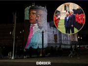 Activistas proyectaron imágenes de Trump y Epstein en el castillo de Windsor
