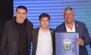 Kicillof presentó un masterplan del estadio Único de La Plata con Riquelme y Chiqui Tapia