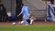 Video: el tucumano Tomás Cuello sufrió una escalofriante lesión en la Copa Sudamericana