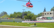 Imprevisto movimiento en el Rawson: un helicóptero sanitario trasladó a un paciente desde Jáchal