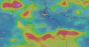 La imagen de radar que muestra cómo se aproximan las tormentas a La Plata