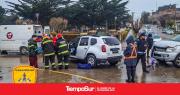 El conductor de un auto resultó herido tras fuerte colisión