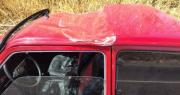 Un poste de luz cayó sobre un auto en plena Ruta 270 y dos hombres terminaron hospitalizados