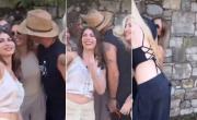 VIDEO. La reacción de Evangelina Anderson al querer ser besada de prepo por Eros Ramazzotti