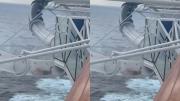 Quedó atrapada en un tobogán mientras disfrutaba de un crucero y su video se hizo viral