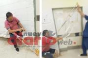 Le amputaron la pierna y agarró a muletazos a un médico santiagueño (Video)