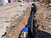 La SAT está renovando un colector cloacal en Av. Belgrano al 1500