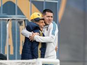 Con Russo presente tras su alta médica y el abrazo de Riquelme, Boca tuvo su primer entrenamiento semanal con la mira en Defensa y Justicia