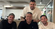 Las imágenes del festejo de cumpleaños de Chiqui Tapia junto a Lionel Messi y Rodrigo De Paul