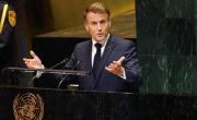 Forzada caminata de Macron en Nueva York