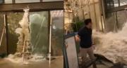 Caos en Hong Kong: El impactante video de como el Supertifón Ragasa destruyó el acceso principal de un hotel