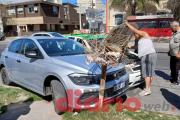 Colisión entre dos vehículos en pleno centro de la ciudad